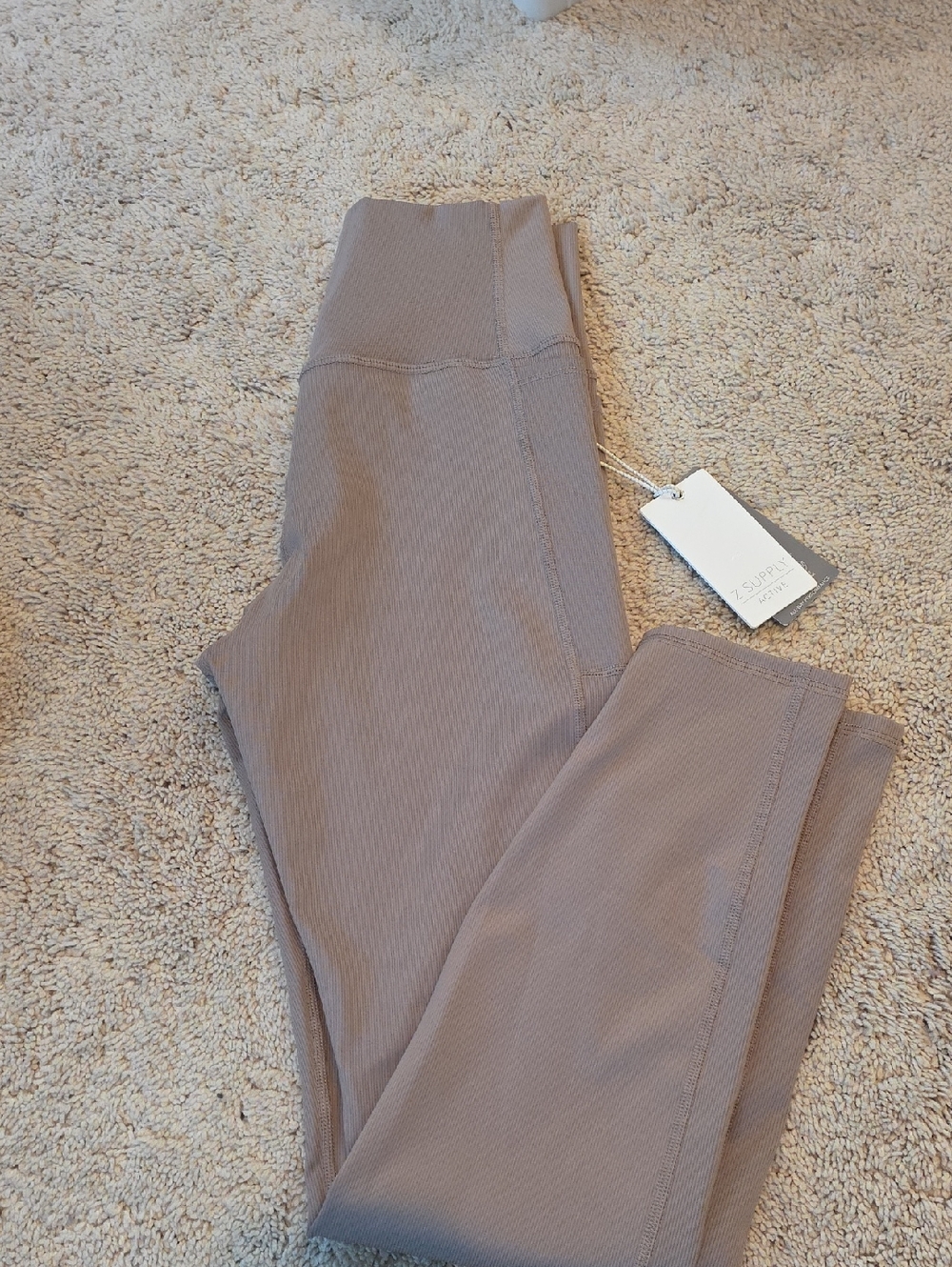 Z Supply Taupe Ribbed Leggings